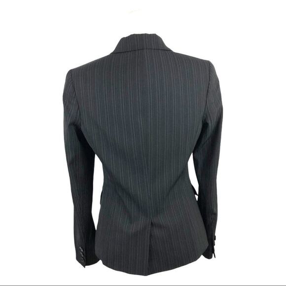 Theory Office Siren Pinstripe Blazer Black Shadow Stripe  Black Officecore - Picture 8 of 13
